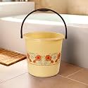 Kuber Industries 18 Litre Plastic Bath Bucket for Bathroom &amp; Kitchen | Multipurpose Hot &amp; Cold Water Container Bathing Bucket &amp; Balti with Handle for Home | Blue &amp; Grey