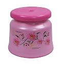 Kuber Industries Bath Stool | Bathing Stools for Bathroom | Plastic Stool for Home Use | Sitting Stool for Kitchen | Flower Printed | Pink