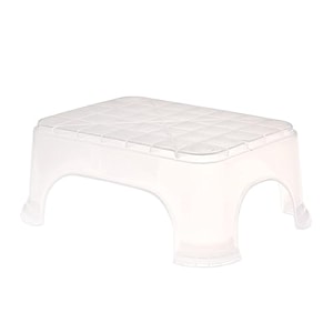 kuber industries bath stool for bathroom  plain square stool  bathroom stool for bathing  plastic stools for sitting  p6  transparent