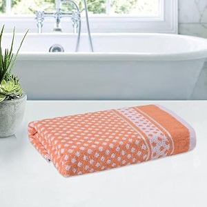 kuber industries 144 gsm cotton unisex bathroom towel  30x60 inch  highly absorbent   towel for bath-gym-travel-beach-pool amp yoga  dot print  red