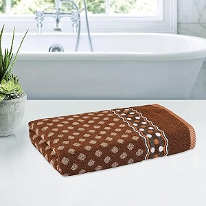 kuber industries cotton bath towel  144 gsm  brown  30x60 inch  highly absorbent  multi-purpose