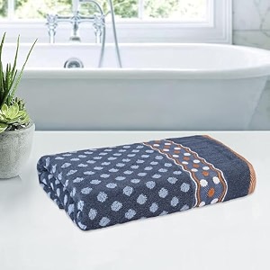 kuber industries 144 gsm cotton unisex bathroom towel  30x60 inch  highly absorbent   towel for bath-gym-travel-beach-pool amp yoga  dot print  grey