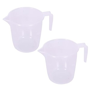kuber industries bathroom mug  plastic bath mug  1 ltr  pack of 2  beige