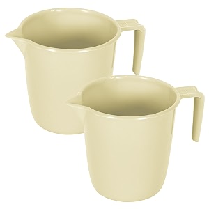 kuber industries bathroom mug  plastic bath mug  1 ltr  pack of 2  beige