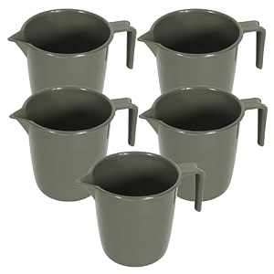 kuber industries bathroom mug  plastic bath mug for bathroom  bath mug  mug for bathroom  mug for toilet  washroom jug  111 bath mug  1 ltr  pack of 5  gray