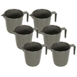 kuber industries bathroom mug  plastic bath mug for bathroom  bath mug  mug for bathroom  mug for toilet  washroom jug  111 bath mug  1 ltr  pack of 6  gray