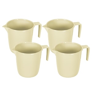 kuber industries bathroom mug  plastic bath mug for bathroom  bath mug  mug for bathroom  mug for toilet  washroom jug  111 bath mug  1 ltr  pack of 4  beige