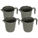 Kuber Industries Bathroom Mug | Plastic Bath Mug for Bathroom | Bath Mug | Mug for Bathroom | Mug for Toilet | Washroom Jug | 111 Bath Mug | 1 LTR | Pack of 4 | Gray