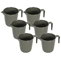 Kuber Industries Bathroom Mug | Plastic Bath Mug for Bathroom | Bath Mug | Mug for Bathroom | Mug for Toilet | Washroom Jug | 111 Bath Mug | 1 LTR | Pack of 6 | Gray