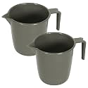 Kuber Industries Bathroom Mug | Plastic Bath Mug for Bathroom | Bath Mug | Mug for Bathroom | Mug for Toilet | Washroom Jug | 111 Bath Mug | 1 LTR | Pack of 2 | Gray