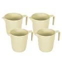 Kuber Industries Bathroom Mug | Plastic Bath Mug for Bathroom | Bath Mug | Mug for Bathroom | Mug for Toilet | Washroom Jug | 111 Bath Mug | 1 LTR | Pack of 4 | Beige