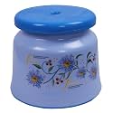 Kuber Industries Pack of 1 Bathroom Stool|Plastic Stool for Bathroom|Anti-Slip with Strong Bearing|Solid Surface &amp; Unbreakable Material|Blue