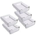 Kuber Industries Bottom Layer Large Drawer Storage Box|Plastic Cabinet Box For Storage|Pack of 5|White