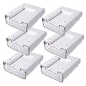 Kuber Industries Bottom Layer Large Drawer Storage Box|Plastic Cabinet Box For Storage|Pack of 6|White