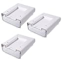 Kuber Industries Bottom Layer Large Drawer Storage Box|Plastic Cabinet Box For Storage|Pack of 3|White