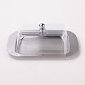 Kuber Industries Butter Box Container | Steel Butter Dish Box | Cheese Storage Keeper Tray | Butter Keeper Container | Butter Storage Container Tray | Butter Tray | 11008-D | Silver
