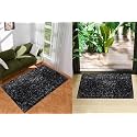 Kuber Industries Carpet | Shaggy Carpet for Living Room | Fluffy Door Mat | Lexus Home Decor Carpet &amp; Door Mat Combo | Floor Carpet Rug &amp; Door Mat Set | Set of 2 | Gray