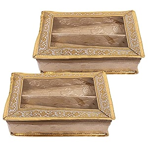 kuber industries carry design laminated 1 rod box organizer for bangle watches bracelets jewellery with tranasparent top gold-47km026
