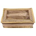 Kuber Industries Carry Design Laminated 1 Rod Box, Organizer For Bangle, Watches, Bracelets, Jewellery With Tranasparent Top (Gold)-47KM026