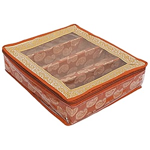 kuber industries carry design laminated 1 rod box organizer for bangle watches bracelets jewellery with tranasparent top gold-47km026