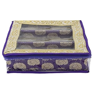 kuber industries carry design laminated 1 rod box organizer for bangle watches bracelets jewellery with tranasparent top purple-47km050