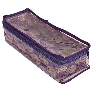 kuber industries carry design laminated 1 rod box organizer for bangle watches bracelets jewellery with tranasparent top purple-47km050