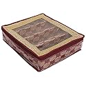 Kuber Industries Carry Design Laminated 3 Rod Box, Organizer For Bangle, Watches, Bracelets, Jewellery With Tranasparent Top (Maroon)-47KM082