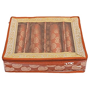 kuber industries carry design laminated 1 rod box organizer for bangle watches bracelets jewellery with tranasparent top gold-47km026