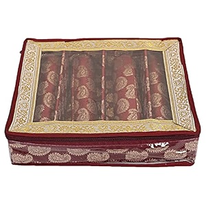 kuber industries carry design laminated 1 rod box organizer for bangle watches bracelets jewellery with tranasparent top gold-47km026