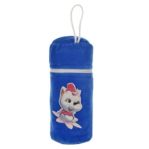 kuber industries cartoon printed velvet newborn baby feeding bottle cover blue