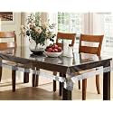 Kuber Industries PVC 6 Seater Transparent Dining Table Cover - Silver, Standard (CTCOMPST02)