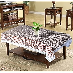 kuber industries check print table cloth 4 seaterwaterproof center table covertable protector for indoor amp outdoor 60x40 maroon