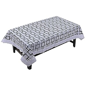 kuber industries checkered print table cloth 4 seaterwaterproof center table covertable protector for indoor amp outdoor 60x40 grey