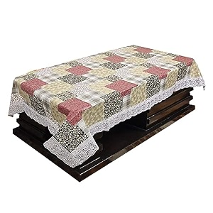 kuber industries checkered print table cloth 4 seaterwaterproof center table covertable protector for indoor amp outdoor 60x40 multi