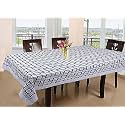Kuber Industries Checkered Print Table Cloth 6 Seater|Waterproof Dining Table Cover 6 Seater|Table Protector for Indoor &amp; Outdoor 90x60 (Grey)