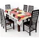 Kuber Industries 3D Checkered Design PVC 6 Seater Dining Table Cover 60"x90" (Brown) - CTKTC040120