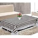 Kuber Industries Checks Print Table Cloth 4 Seater|Waterproof Center Table Cover|Table Protector for Indoor &amp; Outdoor 60x40 (White &amp; Black)