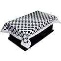 Kuber Industries Checks Print Table Cloth 4 Seater|Waterproof Center Table Cover|Table Protector for Indoor &amp; Outdoor 60x40 (Black &amp; Cream)