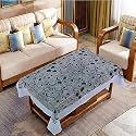 Kuber Industries Circle Print Table Cloth 4 Seater|Waterproof Center Table Cover|Table Protector for Indoor &amp; Outdoor 60x40 (Black)