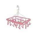 Kuber Industries Plastic 360 Degree Portable Folding Clothes Drying Rack Space Saving Travel Rotatable Clips (Green, 32 Clip, KUBMART15537)