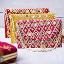 Kuber Industries Clutch Purse | Hand Purse | Ladies Hand Purse with Handle | Traditional Shagun Purse | Gifting Clutch Purse | Mirror Check Purse | Pack of 3 | Multicolor