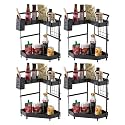 Kuber Industries 2-Layer Rotating Spice Rack|Circular Shelf For Cabinet Countertop|360-Degree Rotable Kitchen Trolley|Fruit Basket (Dark Green)