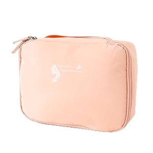 kuber industries cosmetic storage casemakeup kit box for womenpouch for home amp traveltwo compartmentzipper closure pink