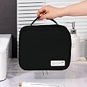 Kuber Industries Cosmetic Storage Case|Makeup Kit Box for Women|Small Vanity Case|Pouch for Home &amp; Travel|Two Compartment|Zipper Closure (Black)