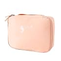 Kuber Industries Cosmetic Storage Case|Makeup Kit Box for Women|Pouch for Home &amp; Travel|Two Compartment|Zipper Closure (Pink)