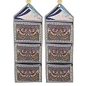Kuber Industries Cotton 2 Pieces Wall Hanging Magazine Letter Holder (Grey) -CTKTC7247