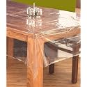 Kuber Industries Cotton 4 Seater Transparent Centre Table Cover - White (DINNEWDT11)