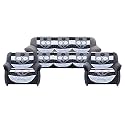 Kuber Industries Cotton 6 Piece Net Sofa Cover Set - Black