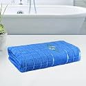 Kuber Industries 30 * 60 Inch Cotton Bath Towel for Men &amp; Women | 450 GSM Wrinkle Resistant Quick-Drying Towels for Travel | Velvet Border | Blue