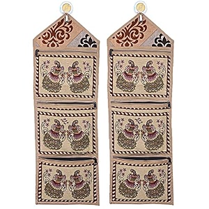 kuber industries cotton hanging storage organizerletter magazine holderwall hangingpack of 2 cream